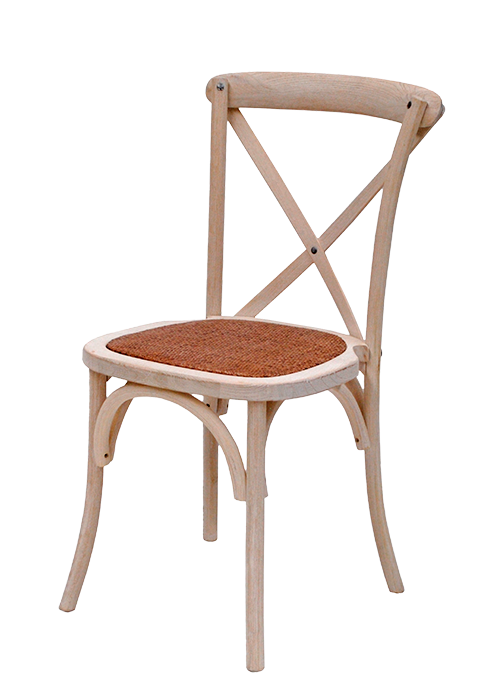 silla crossback de madera blanca